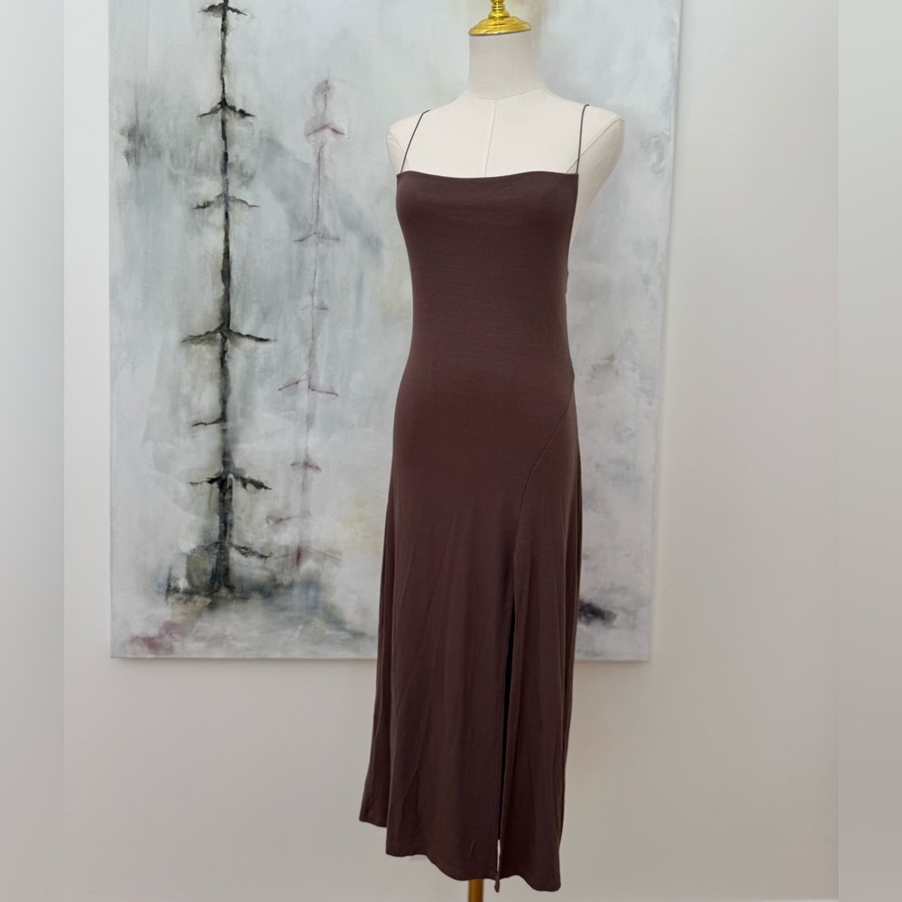 Joah Brown Strappy Slit Dress in Mauve Size M/L - Picture 7 of 9